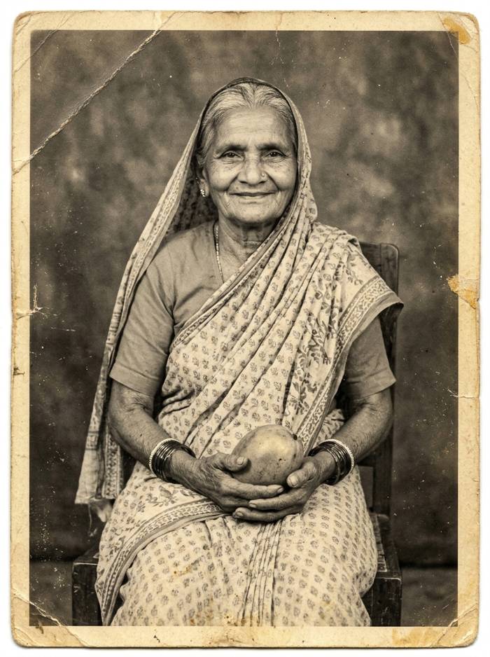 Scratches on the original portrait